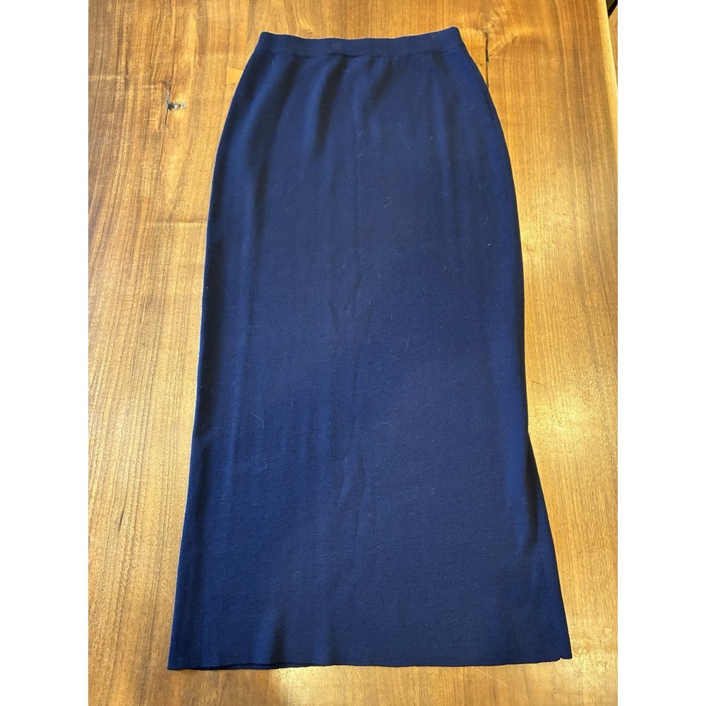 Eileen Fisher 100% Wool Calf length Skirt Navy Medium